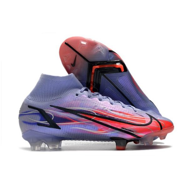 Nike Mercurial Superfly VIII Elite DF FG KM Flames Lila Plata